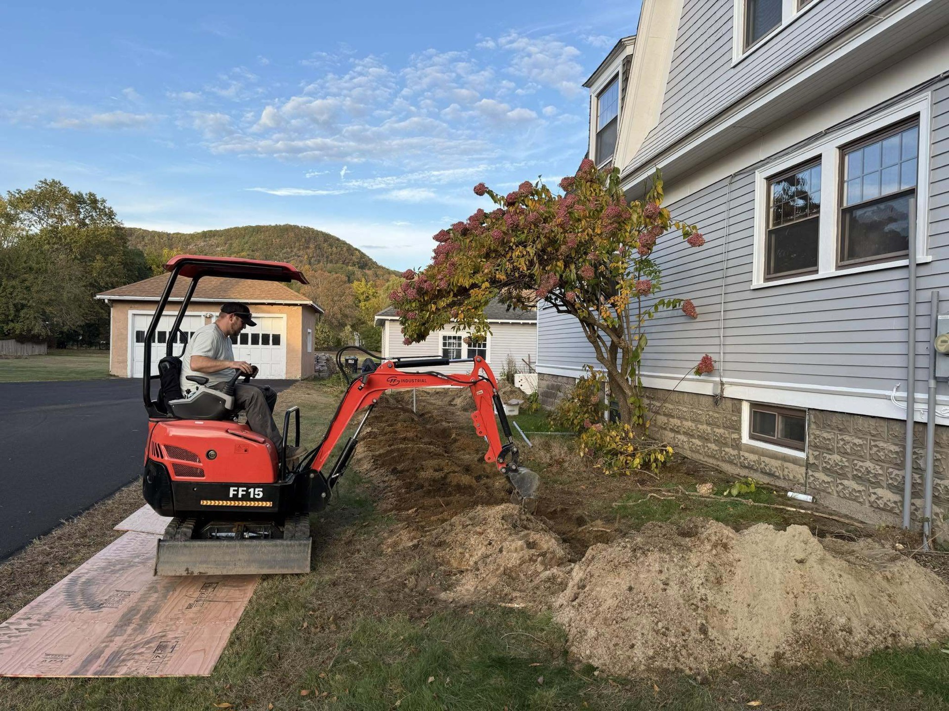 mini excavator trenching generator install, Andrus Power Solutions